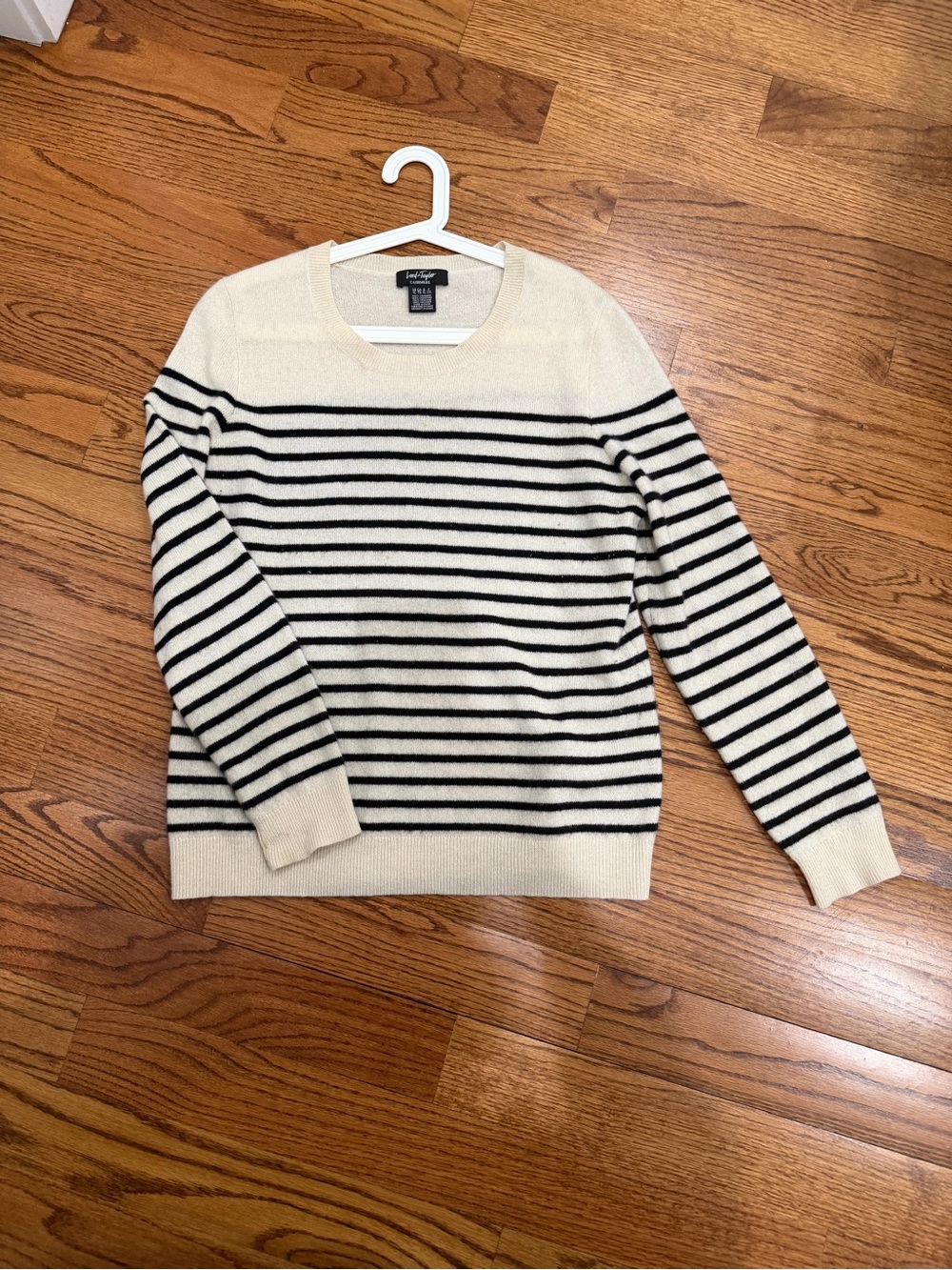 Lord & Taylor 100% Cashmere Striped Sweater XL